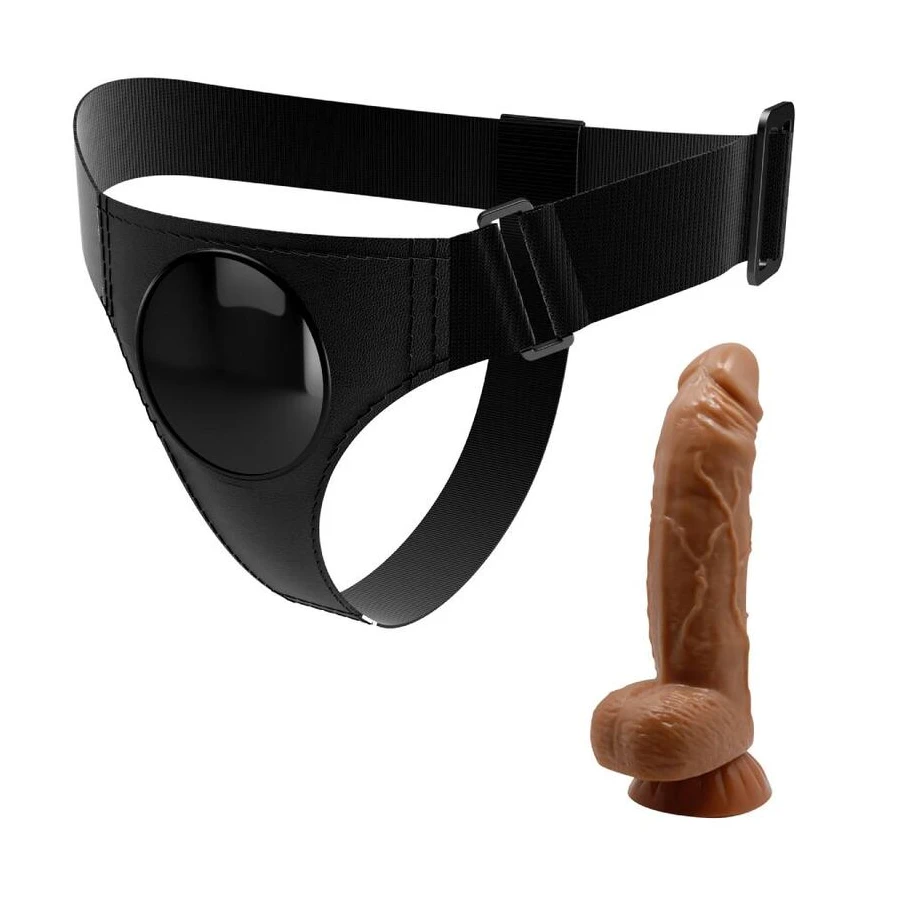 PRETTY LOVE - SLIP HARNAIS HARNAIS UNIVERSEL AVEC GODE MICHEAL 20 CM NOIR
